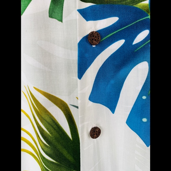 KALAHEO Men’s 2XL Hawaiian Floral White Shirt - Picture 4 of 7